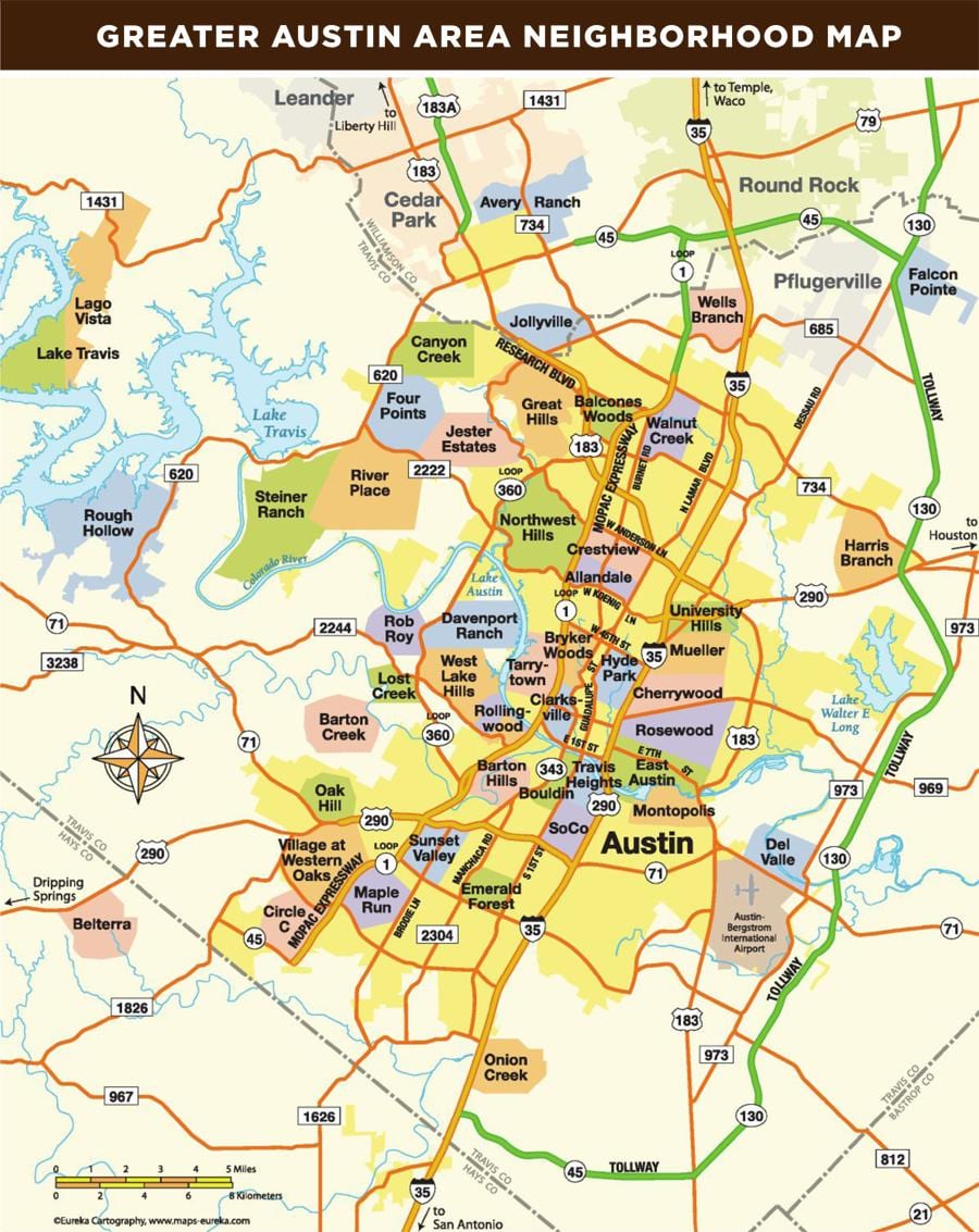 Austin Tx bölgesi Haritayı göster