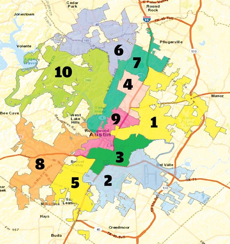 Austin texas bölge haritası